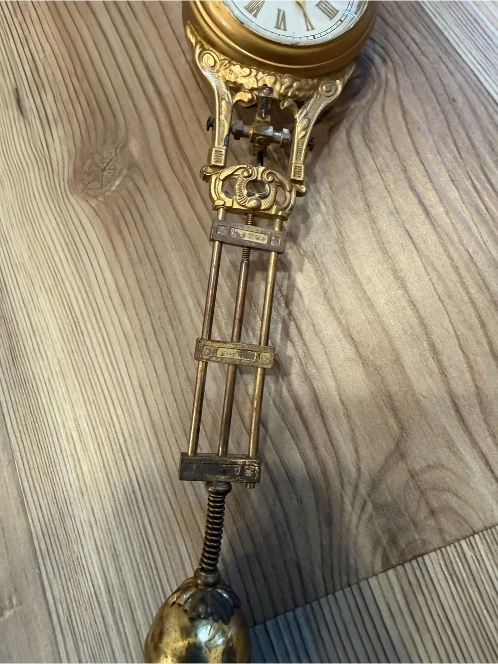 Vintage Brass Swinging Mystery Clock Pendulum